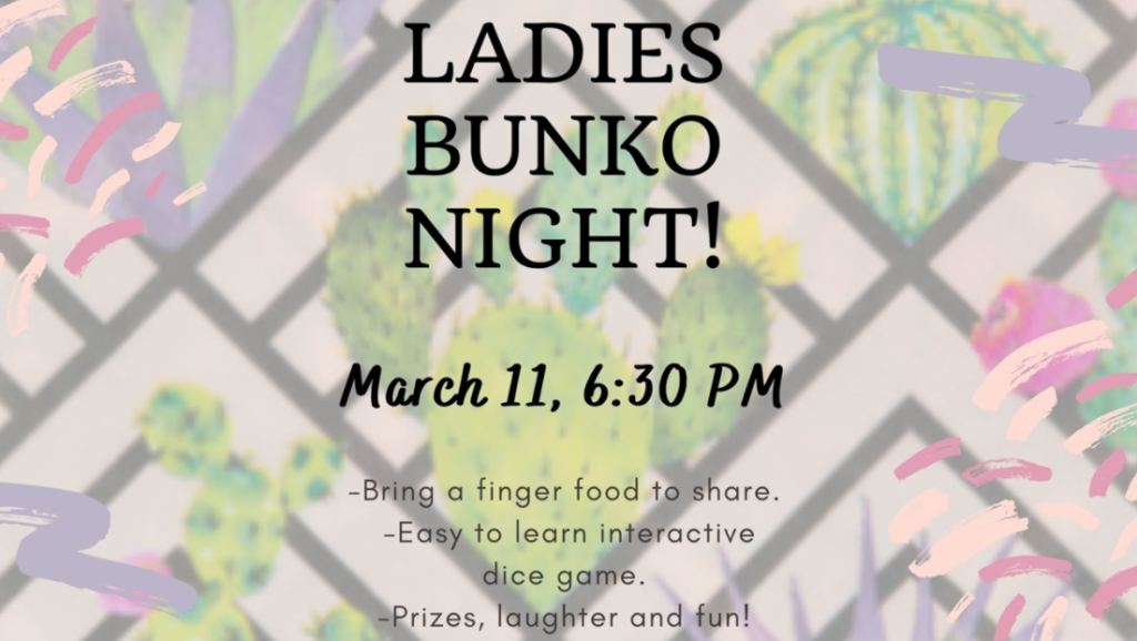 Ladies Bunko Night March 11 at 6:30 PM
